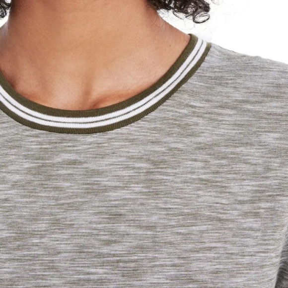 Madewell Gray/Olive Whisper Cotton Ringer Tee - Picture 11 of 13